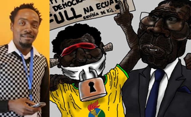 Ativista Ramón Esono Ebalé e seu desenho