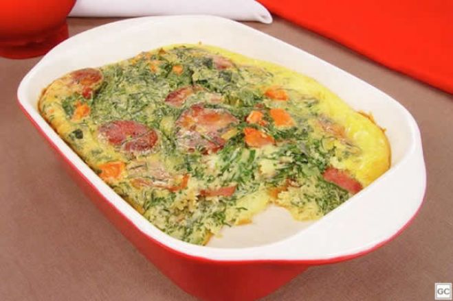 Omelete de couve e chouriço