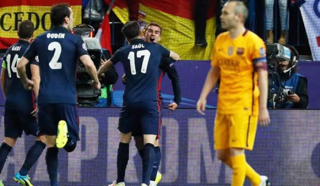 Campeão Barcelona eliminado pelo Atlético de Madrid