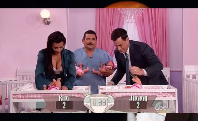 Kim Kardashian no programa Jimmy Kimmel Live! (Foto: Video/Reprodução)