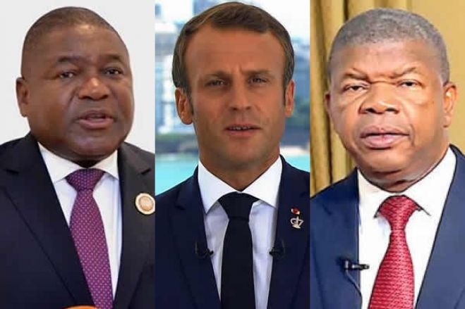 Emmanuel Macron encontra-se com João Lourenço e Filipe Nyusi em Paris