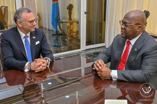 Présidente Félix Tshisekedi e o conselheiro de Donald Trump, Massad Boulos