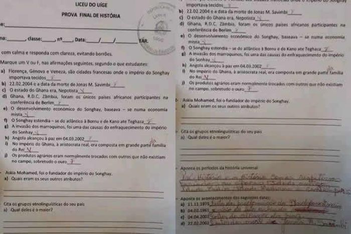 Professor do Liceu no Uíge "em perigo" após colocar nome de Savimbi entre as questões da prova