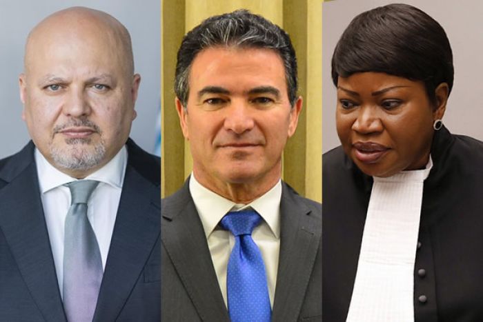 Karim Khan, Yossi Cohen e Fatou Bensouda